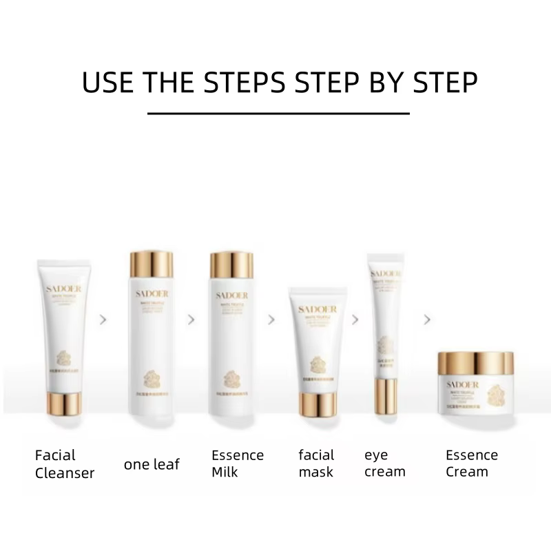 Coffret Soin à la Truffe Blanche Six Pièces, Riche en Extrait de Centella Asiatica, Niacinamide et A