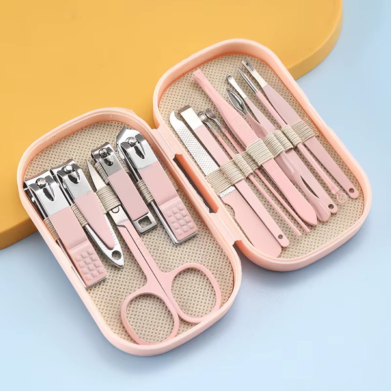 Ensemble de manucure et pédicure de luxe pour hommes et femmes, ciseaux à ongles, coupe-ongles, cuil