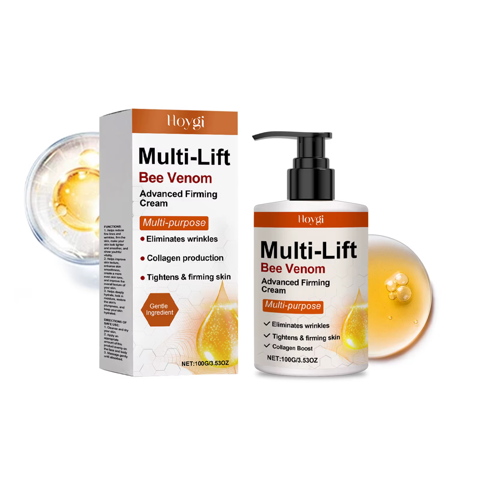 Crème au venin d'abeille pour le corps, multi-lifting, réduit l'affaissement de la peau, Anti-rides,