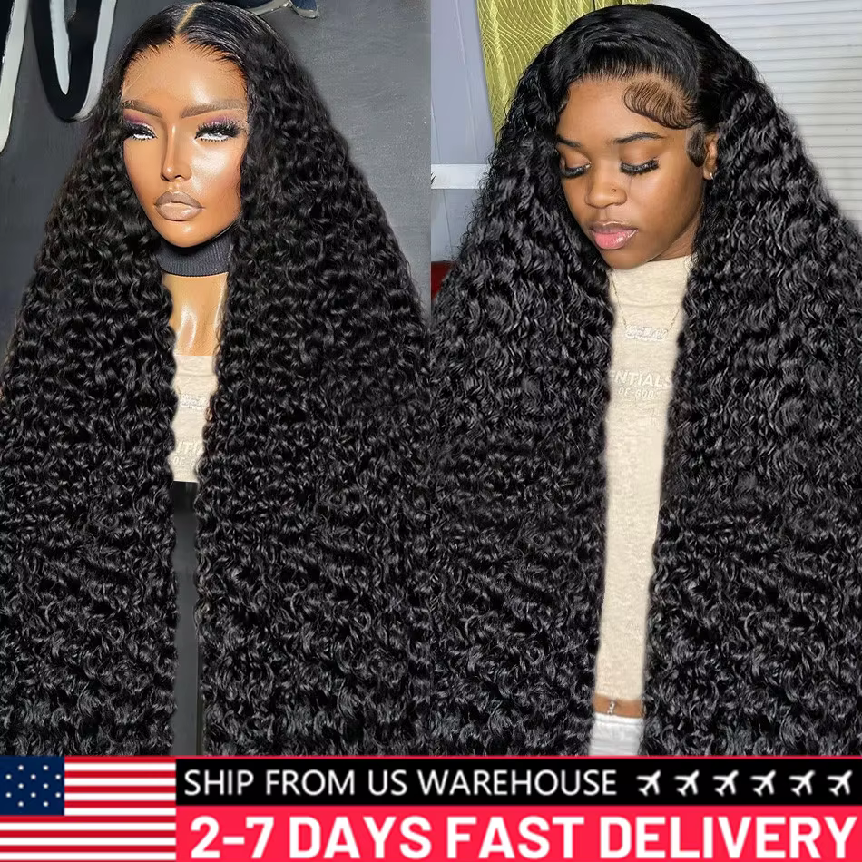 Perruque Lace Front Wig Deep Wave Naturelle Bouclée, Cheveux Humains, 13x6 HD, 13x4, Densité 200, 30