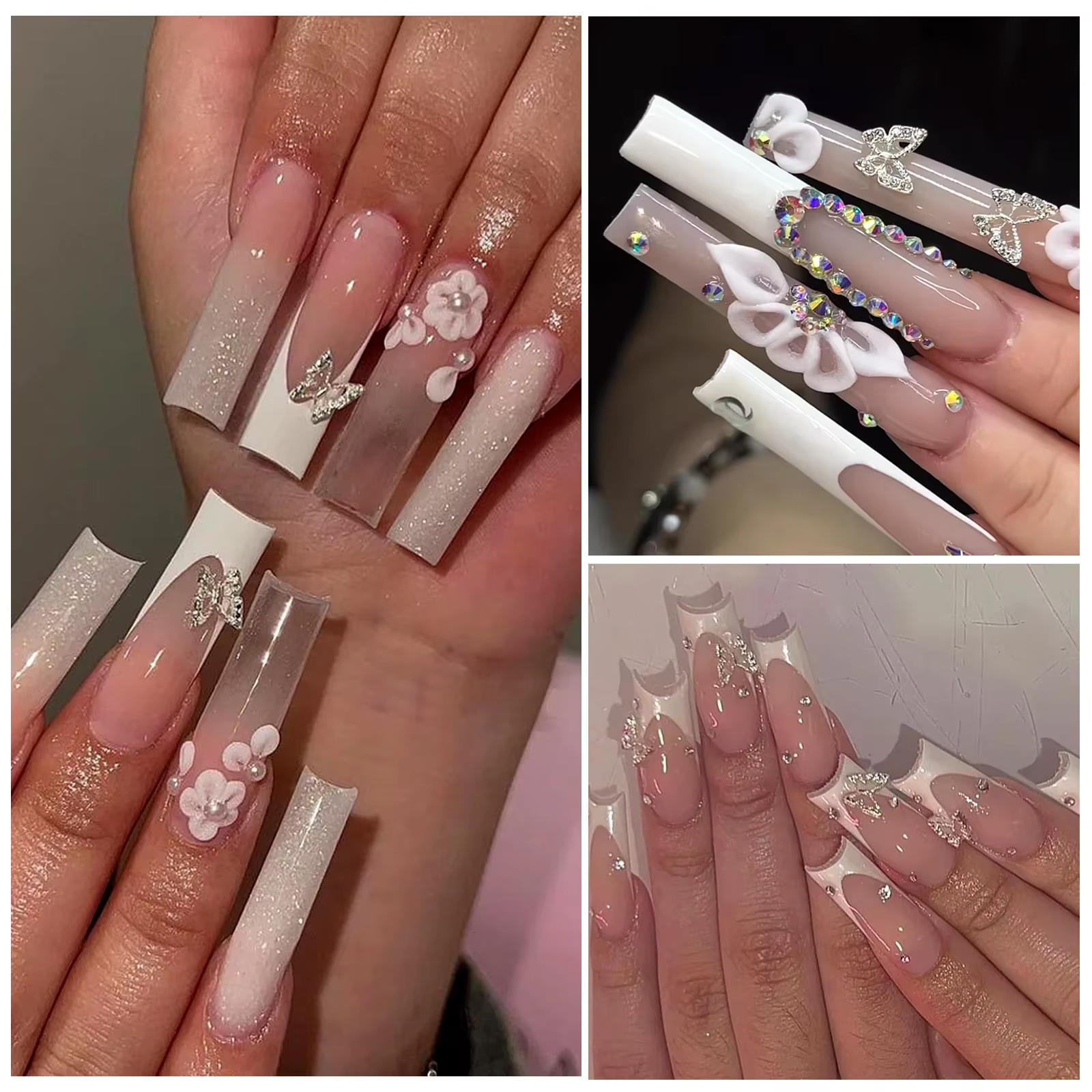 Strass papillon en alliage pour ongles, 20 pièces, stéréoscopique 3D, Nail Art de luxe, accessoires 