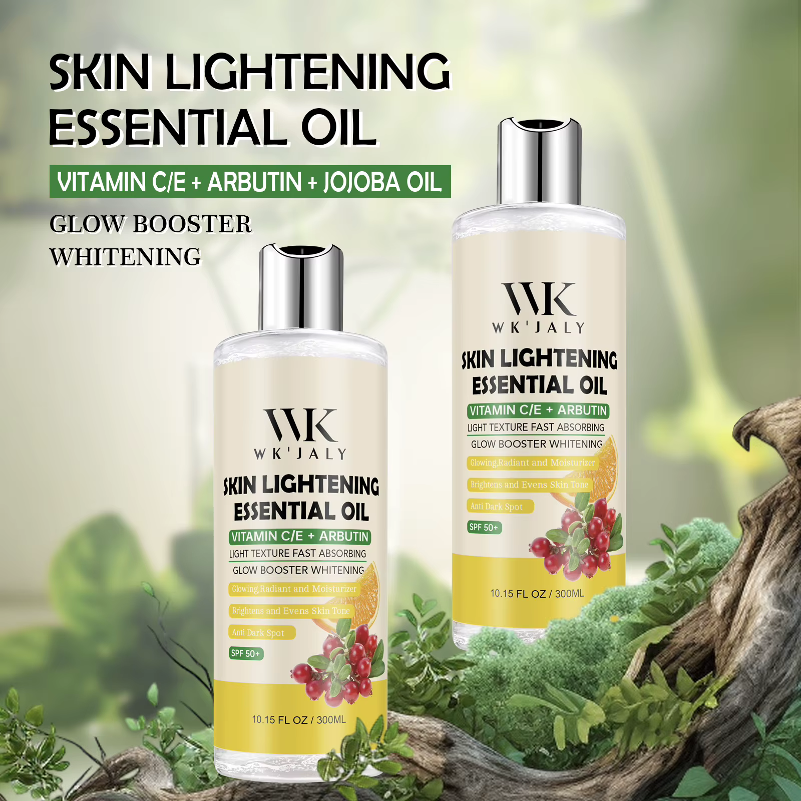 WK JALY Glow Booster huile corporelle éclaircissante blanchissante, élimine l'acné, les taches foncé
