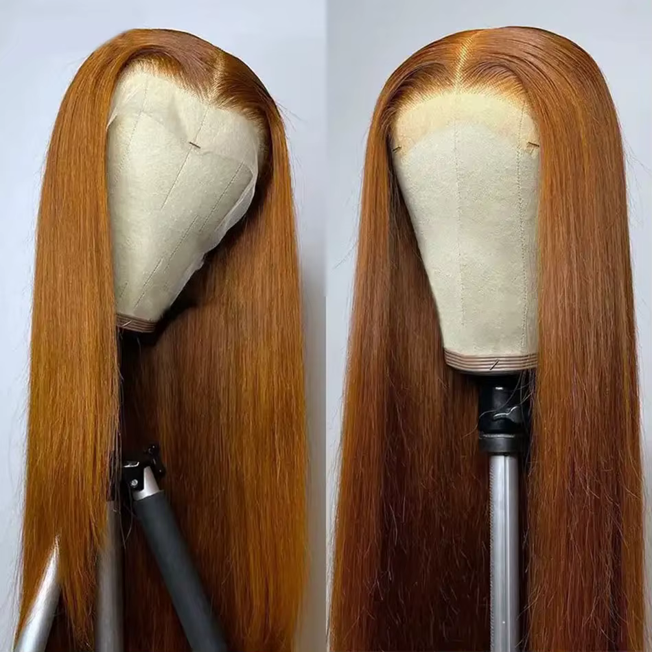 Perruque Lace Front Wig naturelle brésilienne, cheveux lisses, couleur blond vidéo HD, 13x6, pour fe
