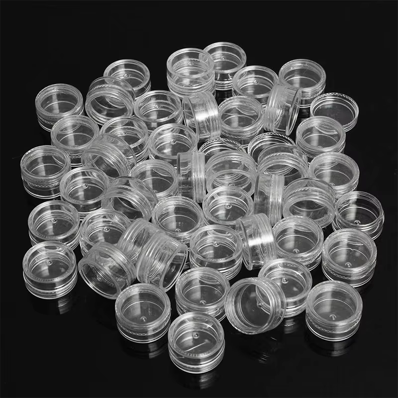 Pot à crème transparent pour échantillons, 50 pièces/lot, 5g, mini cosmétique, HI MANY, pour nail ar