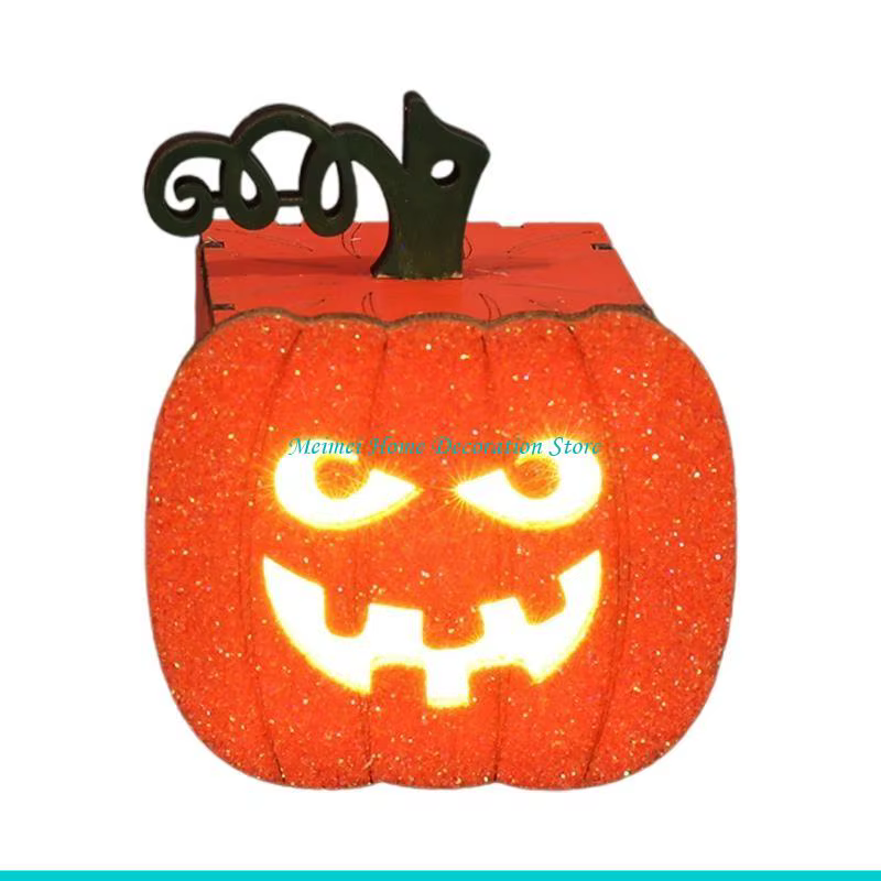 H7BF – lumières Led décoratives pour Halloween, décoration effrayante, lumière d'ambiance en bois, d