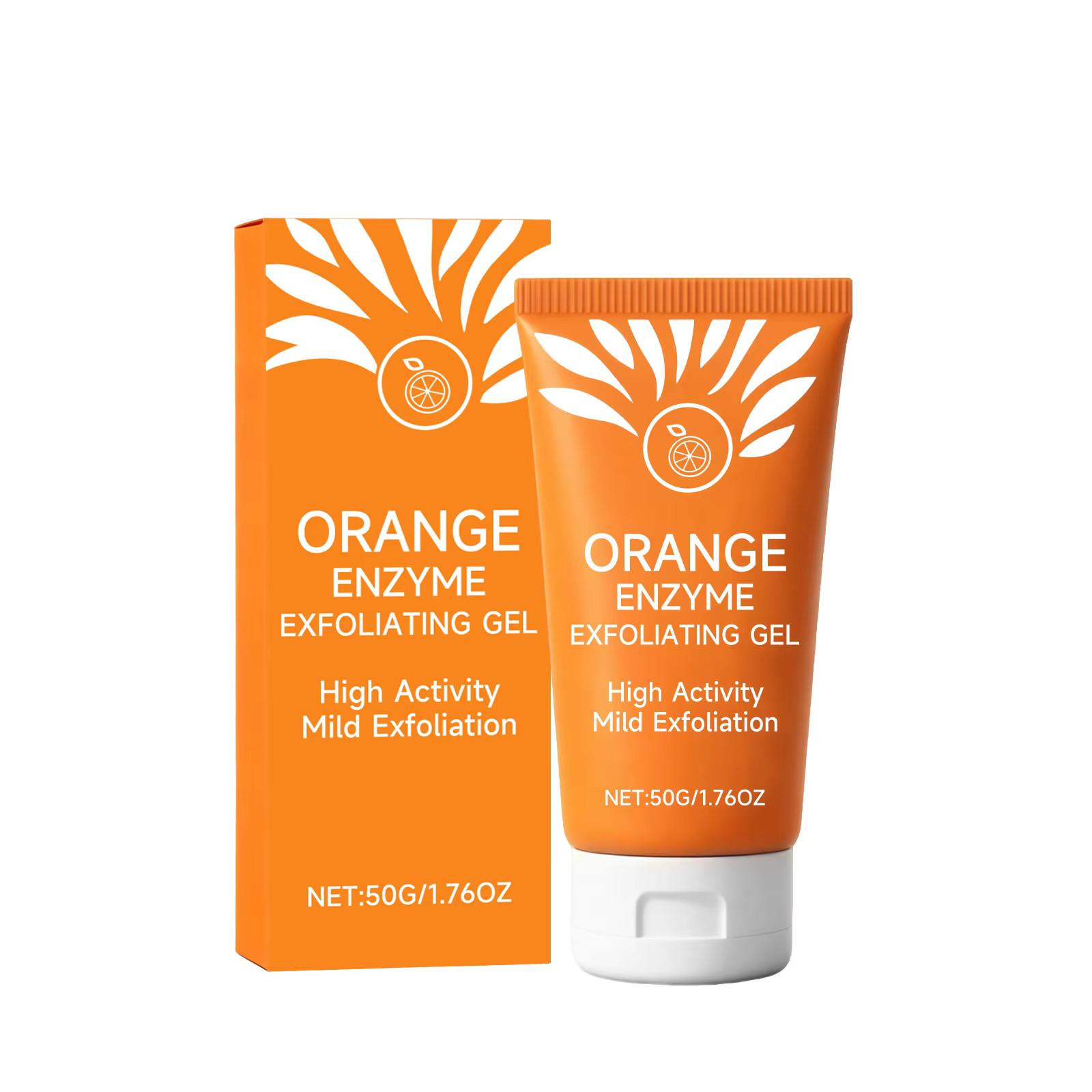 Gel exfoliant à l'orange pour le soin du visage et du corps, adoucit et purifie la peau, nettoie en