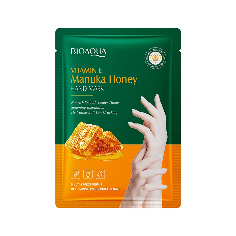 Masque pour les mains au miel de Manuka et à la vitamine E - Soin hydratant en profondeur, exfoliant