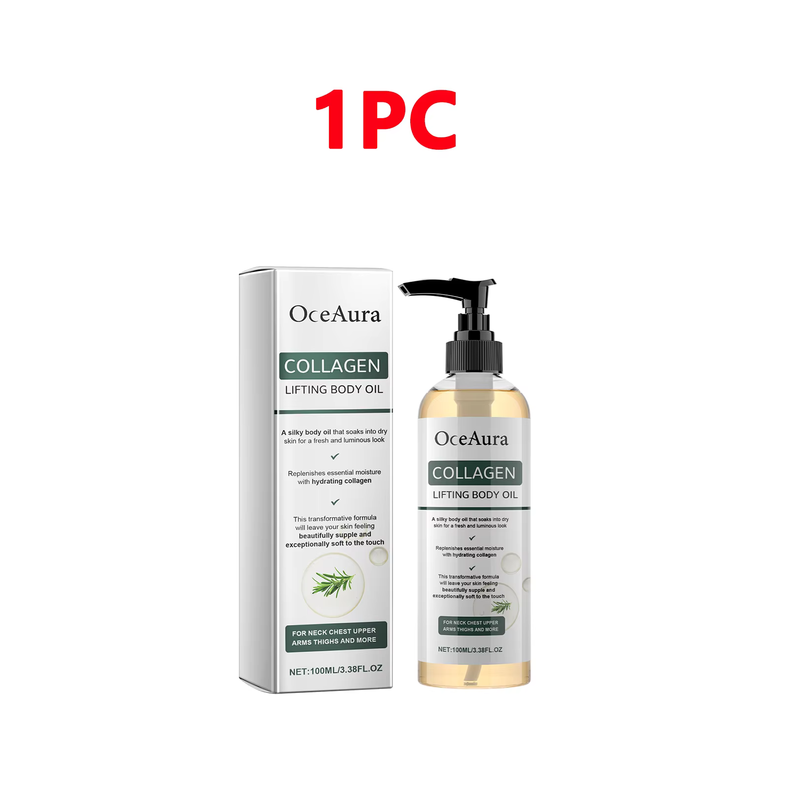 Huile corporelle raffermissante au collagène 100ml – Améliore l'élasticité et resserre la peau, hydr