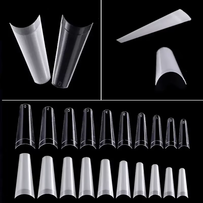 500 pièces faux ongles Art conseils français naturel Transparent cercueil faux ongles conseils acryl