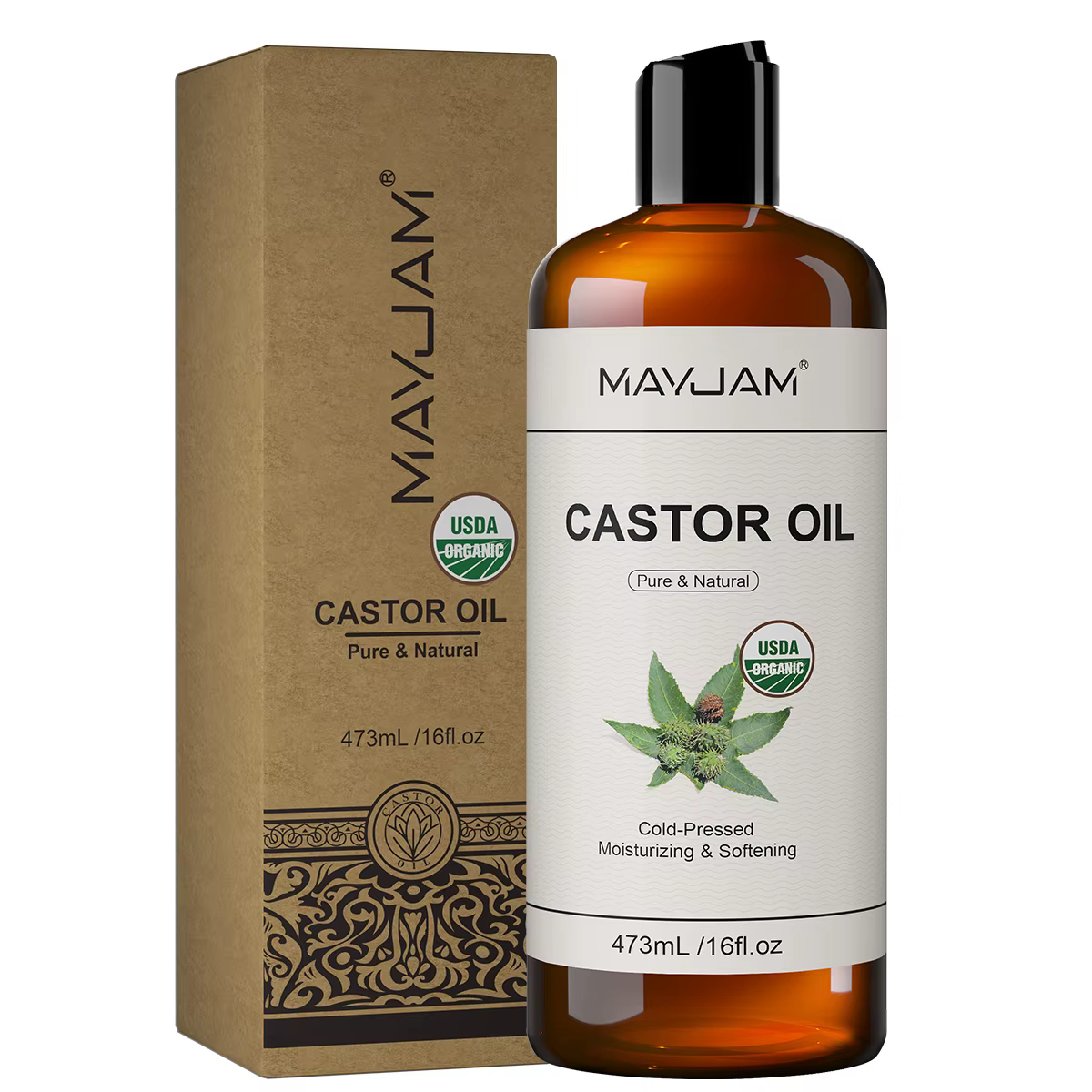 Huile d'Argan Marocaine Pure et Naturelle MAYJAM pour Massage du Visage, des Cheveux et du Corps, Hu