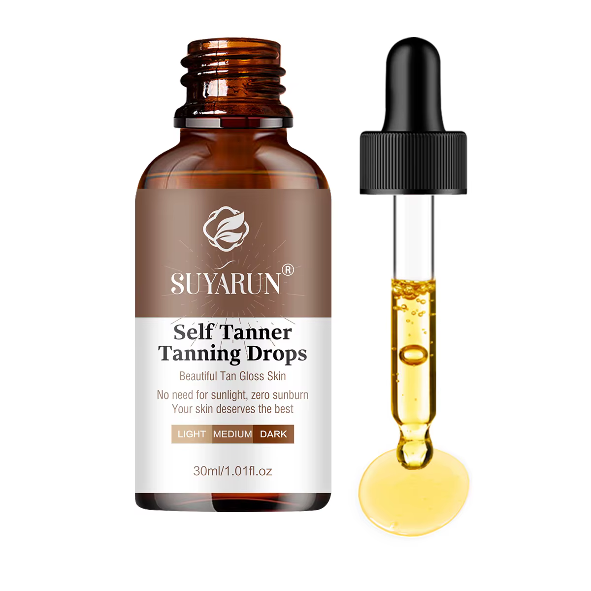 Sérum autobronzant - Éclat naturel modulable, formule sans traces pour tous les tons de peau. Hydrat