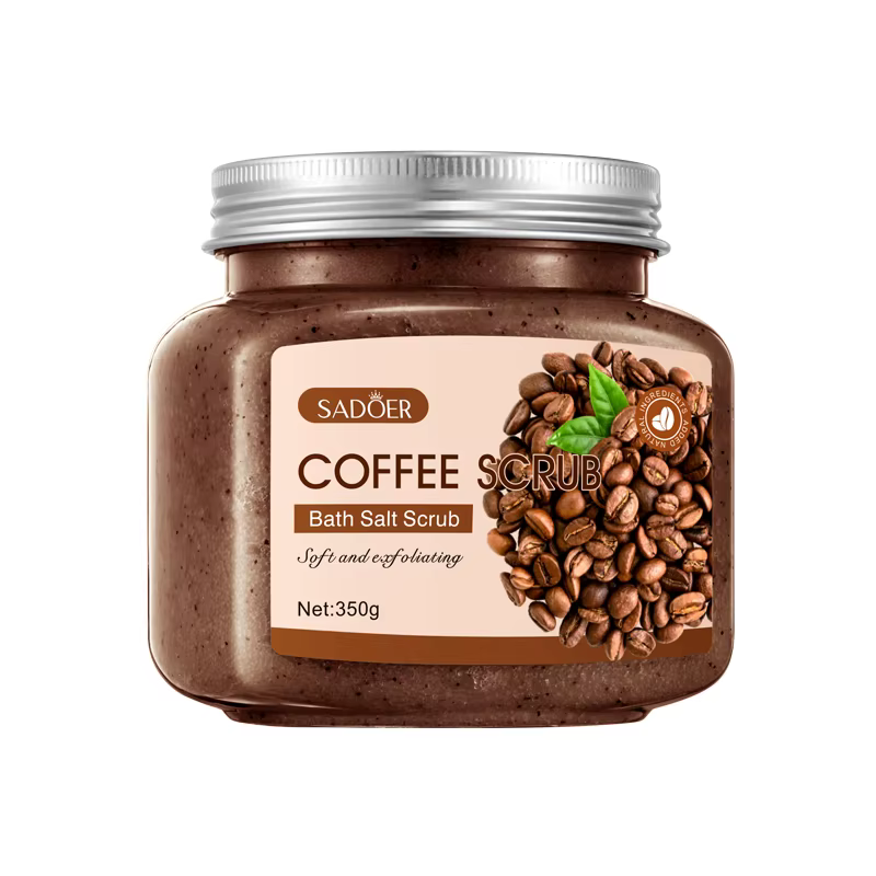 Gommage exfoliant au café SADOER 350g, gommage corporel nourrissant, gel hydratant et rajeunissant p