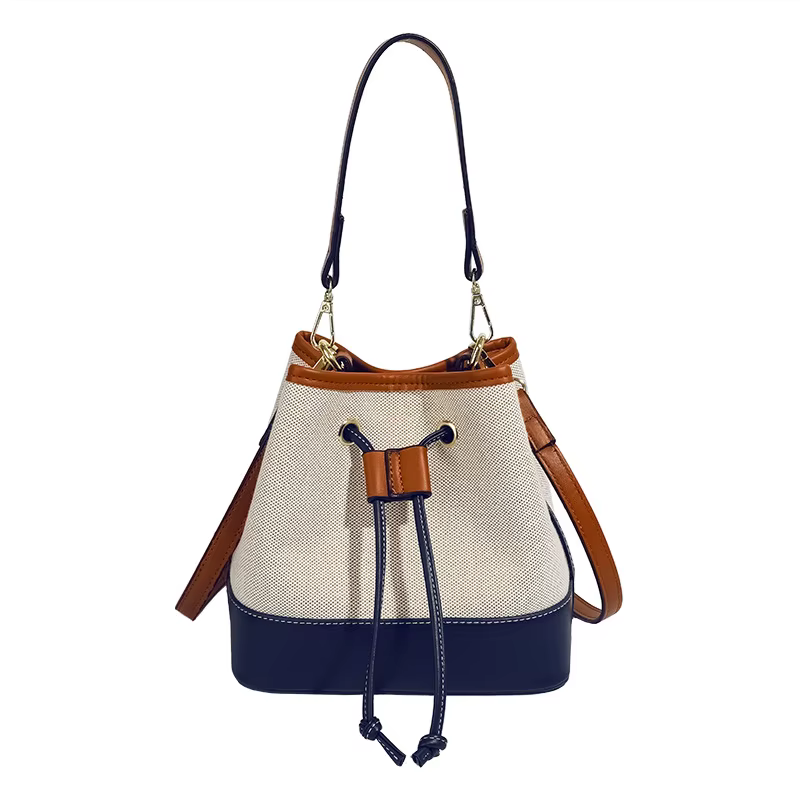 Sac seau en toile pour femmes, sacs à main de luxe de styliste, sac à bandoulière en PU, fourre-tout