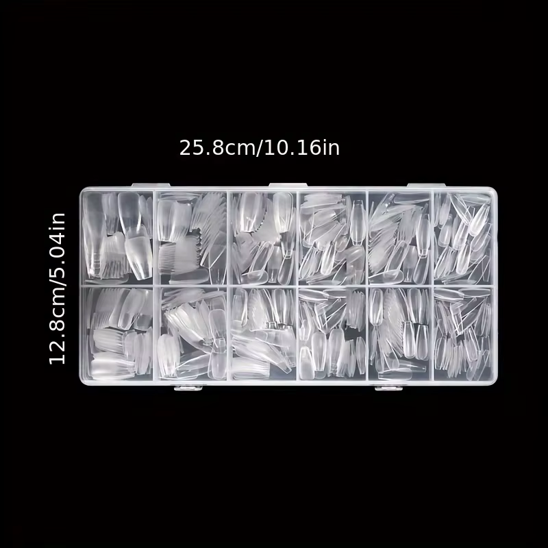 Embouts d'ongles en Gel doux, 600 pièces, cercueil à couverture complète, ovale en amande Ultra cour