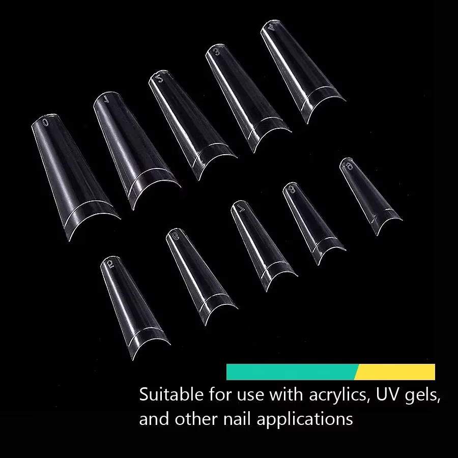 500 pièces faux ongles Art conseils français naturel Transparent cercueil faux ongles conseils acryl