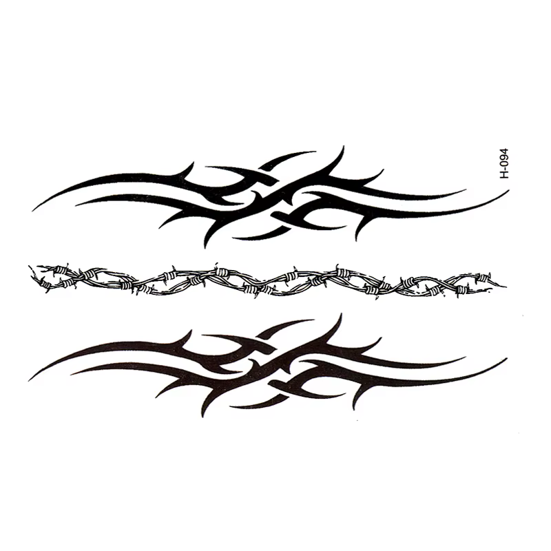 Bracelet Tatouage Noir Imperméable Temporaire pour Hommes – Autocollant de Tatouage Totem de Simulat
