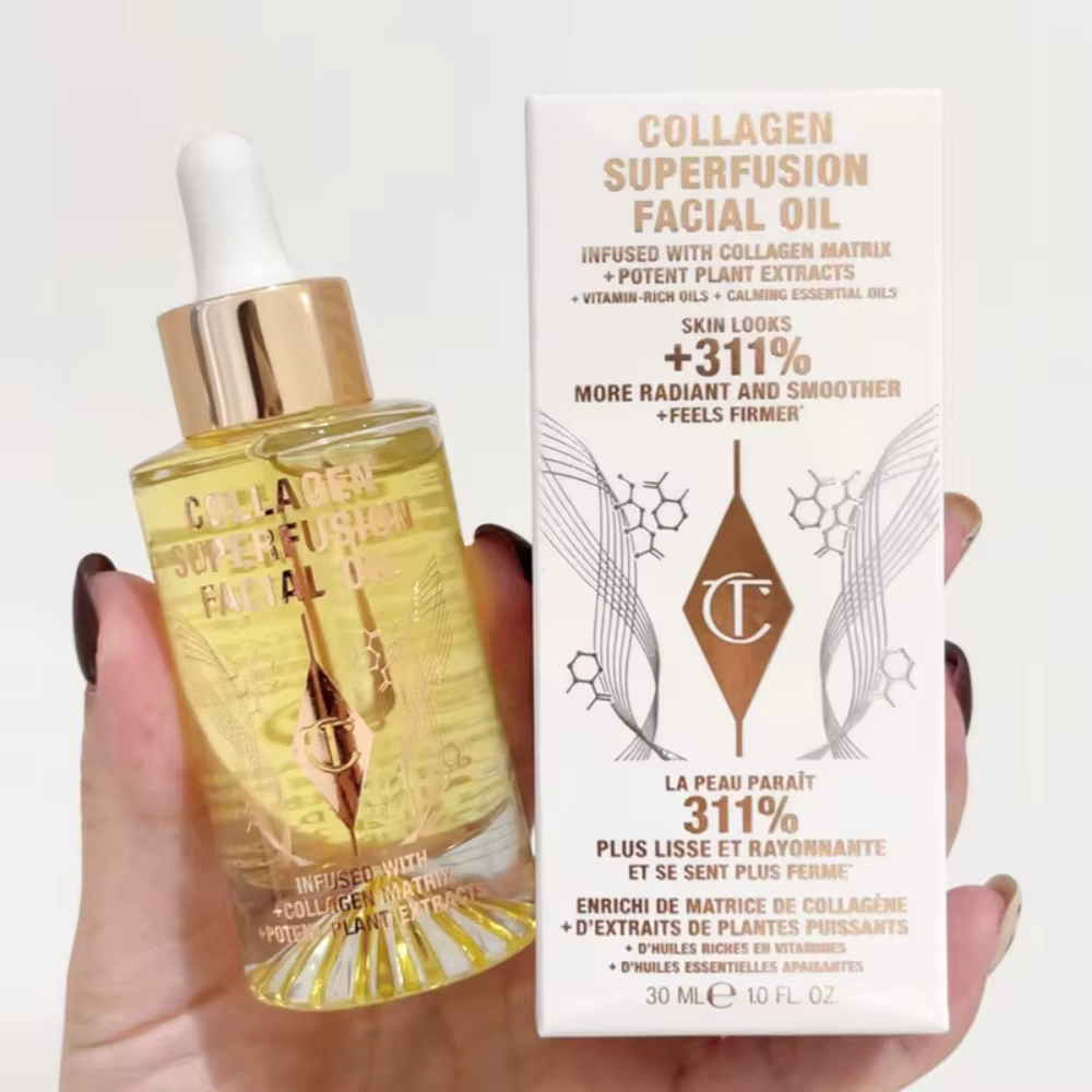 Charlotte Tilbury Huile Visage Superfusion Collagène 30ml Soin Visage Peau Plus Éclatante Lisse Raff