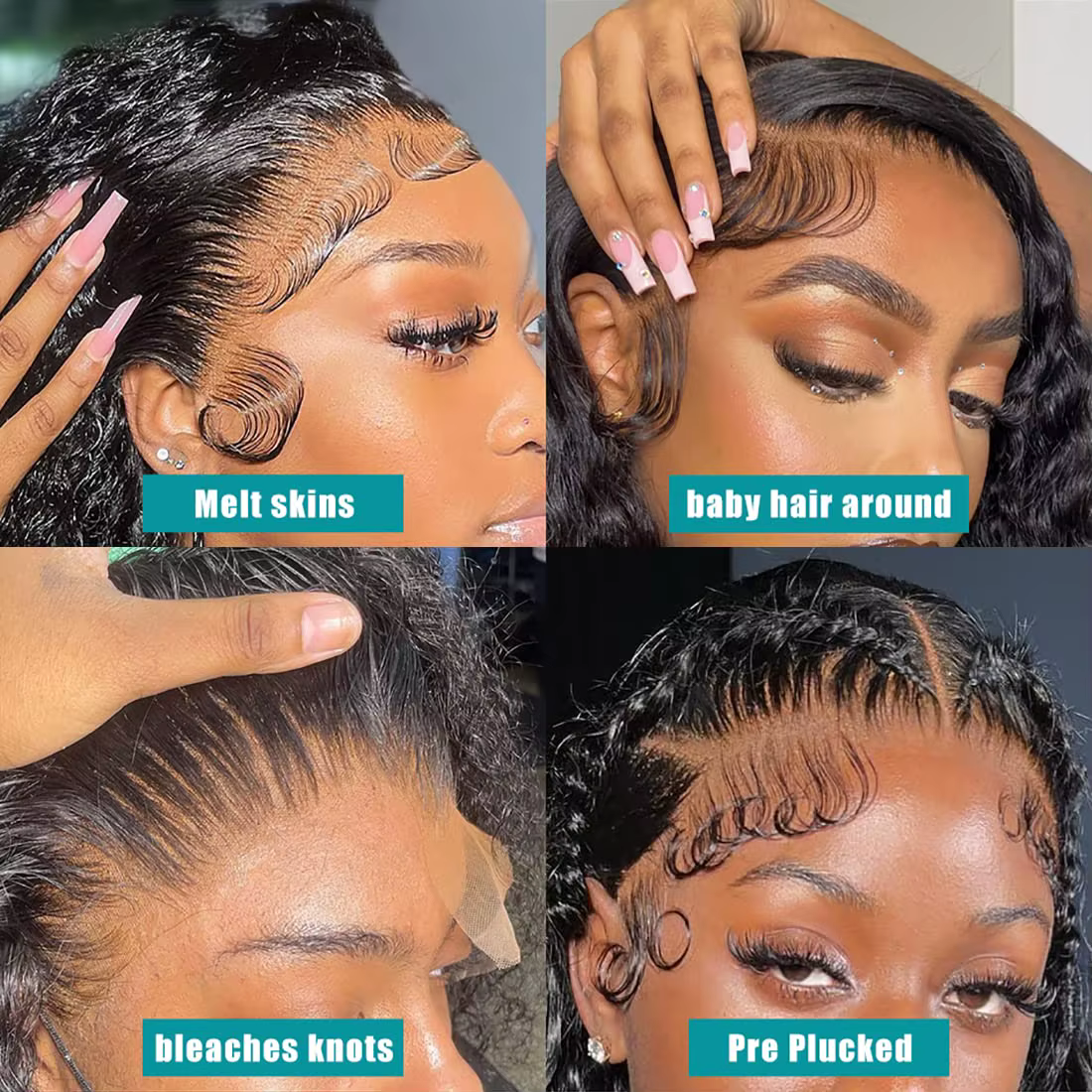 Perruque Lace Front Wig Deep Wave Naturelle Bouclée, Cheveux Humains, 13x6, 13, 28, 30, 32, 34, 36 P