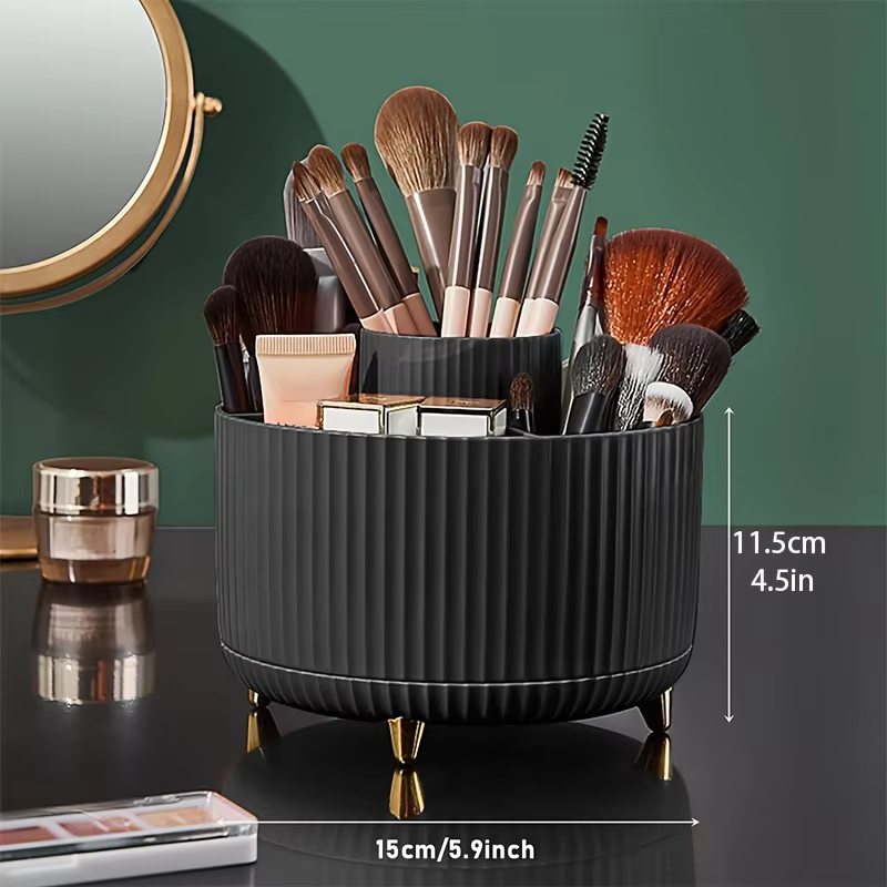 Organisateur de porte-brosse de maquillage 5 emplacements 360 °   Organisateurs rotatifs de stockage