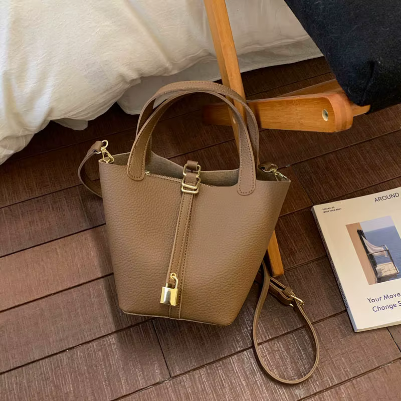 Nouveau style transfrontalier : Sac seau simple pour femme, sac bandoulière pour trajets quotidiens,