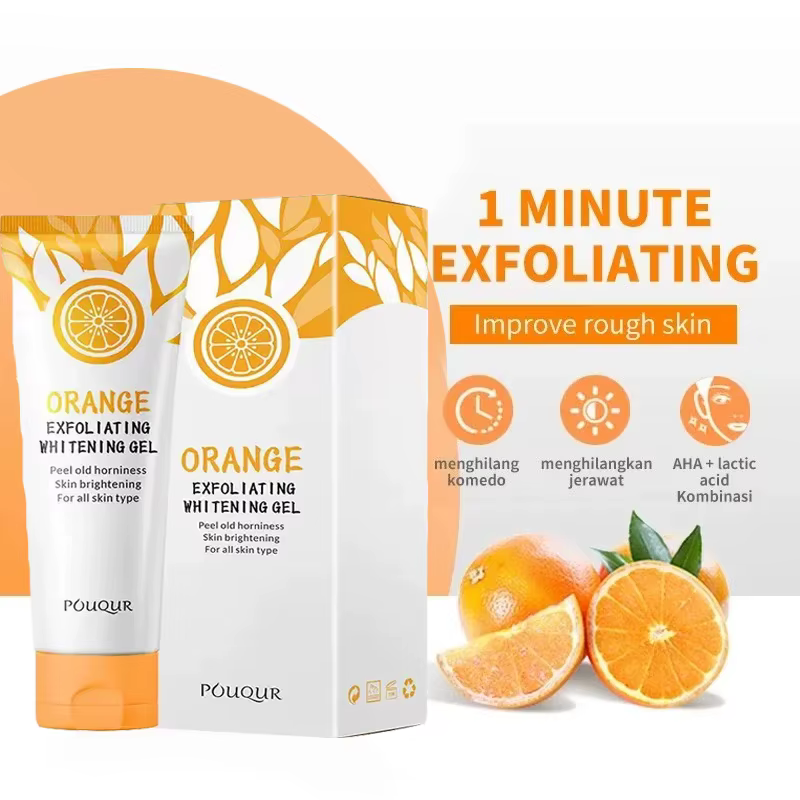Gel exfoliant à l'orange, éliminateur de taches mortes, éclaircissant, gommage réparateur doux, blan