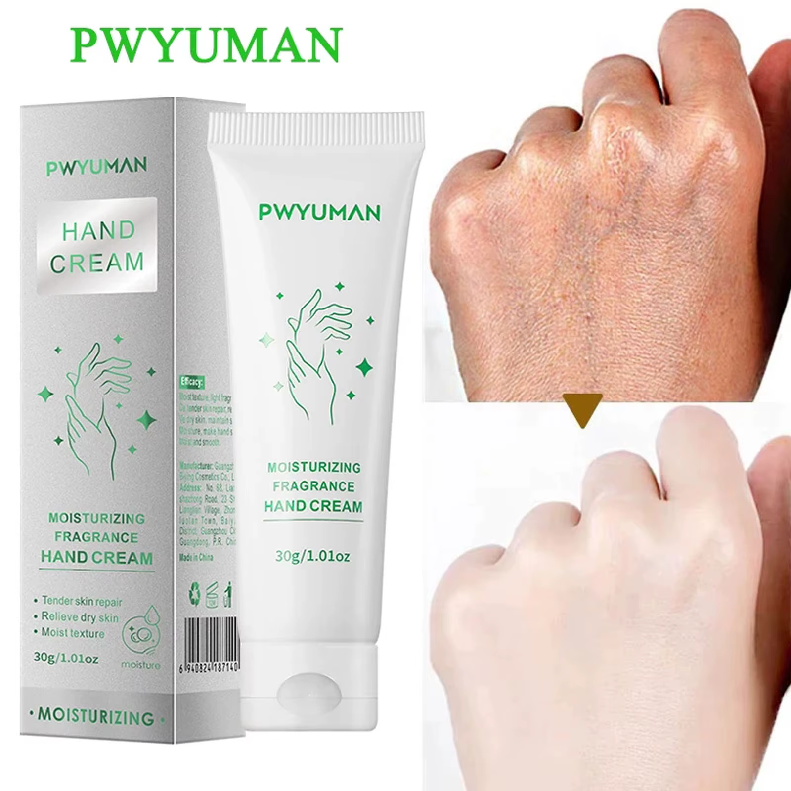 Masque pour les mains et les pieds à la vitamine C et au curcuma, hydratant et exfoliant, crème pour