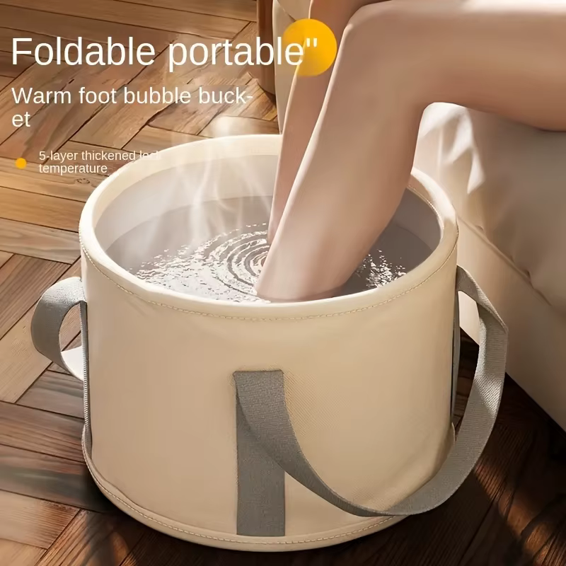 Baignoire pliable et Portable pour trempage des pieds, avec conservation de la chaleur, bassin profo