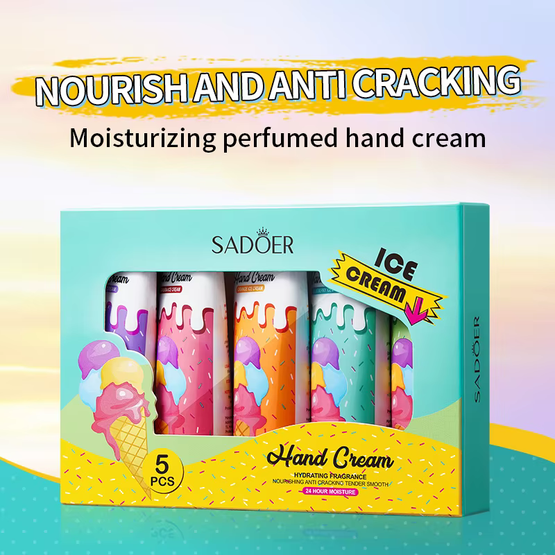SADOER crème glacée pour les mains 5 pièces/ensemble hydratant réparateur Anti-séchage lotion pour l