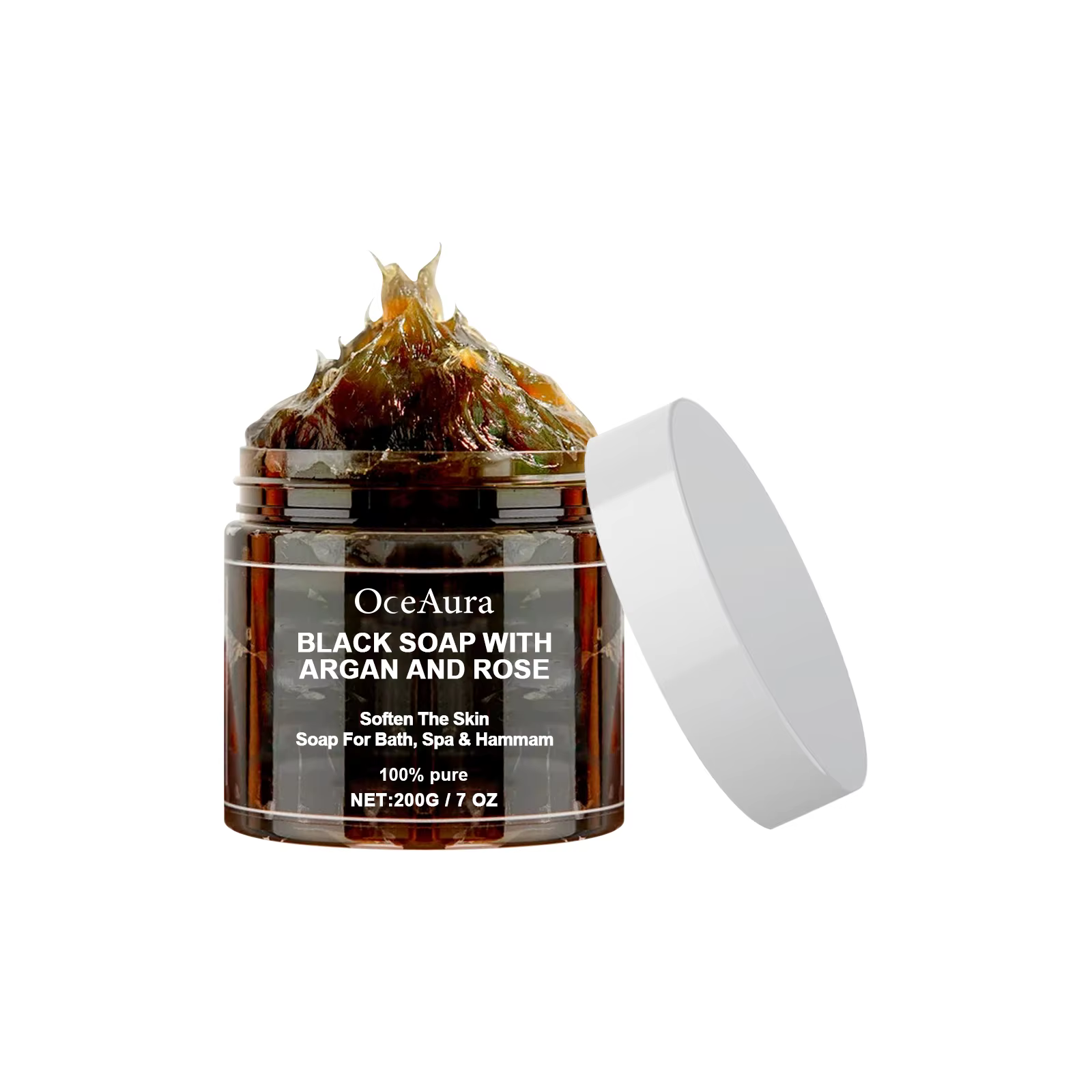 OCEAURA 200g savon noir avec Argan et Rose manque Beldi savon idéal pour l'élimination des peaux mor