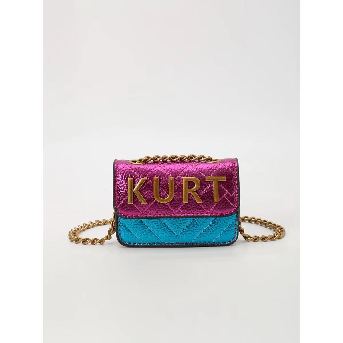 Mini sac bandoulière magnétique – Rabat à lettres, sangle chaîne, fermeture éclair. Multicolore, par