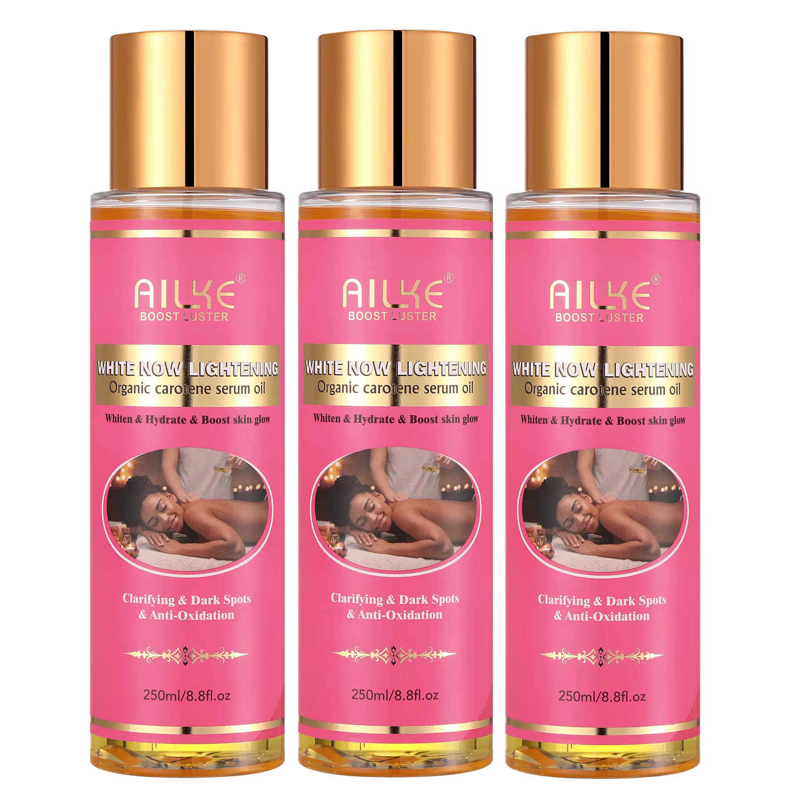 AILKE Sérum de carotène biologique huile corporelle éclaircissante, peau lisse, hydratant, avec vita