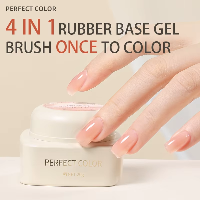 Vernis à ongles 4 en 1, couleur parfaite, 20g, 12 couleurs, Base en caoutchouc, Extension pour brico