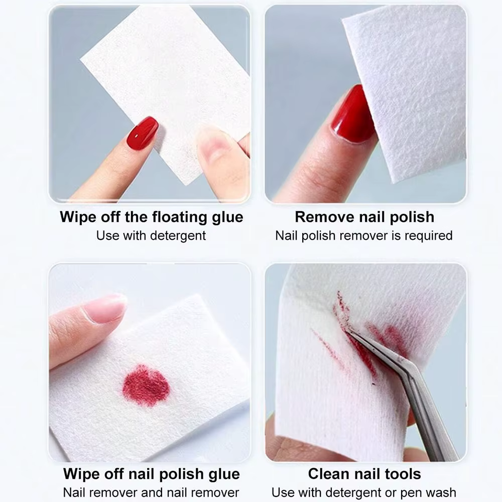 1000/600/500/100 pièces coton à ongles non pelucheux pour l'élimination du vernis Gel UV lingettes t