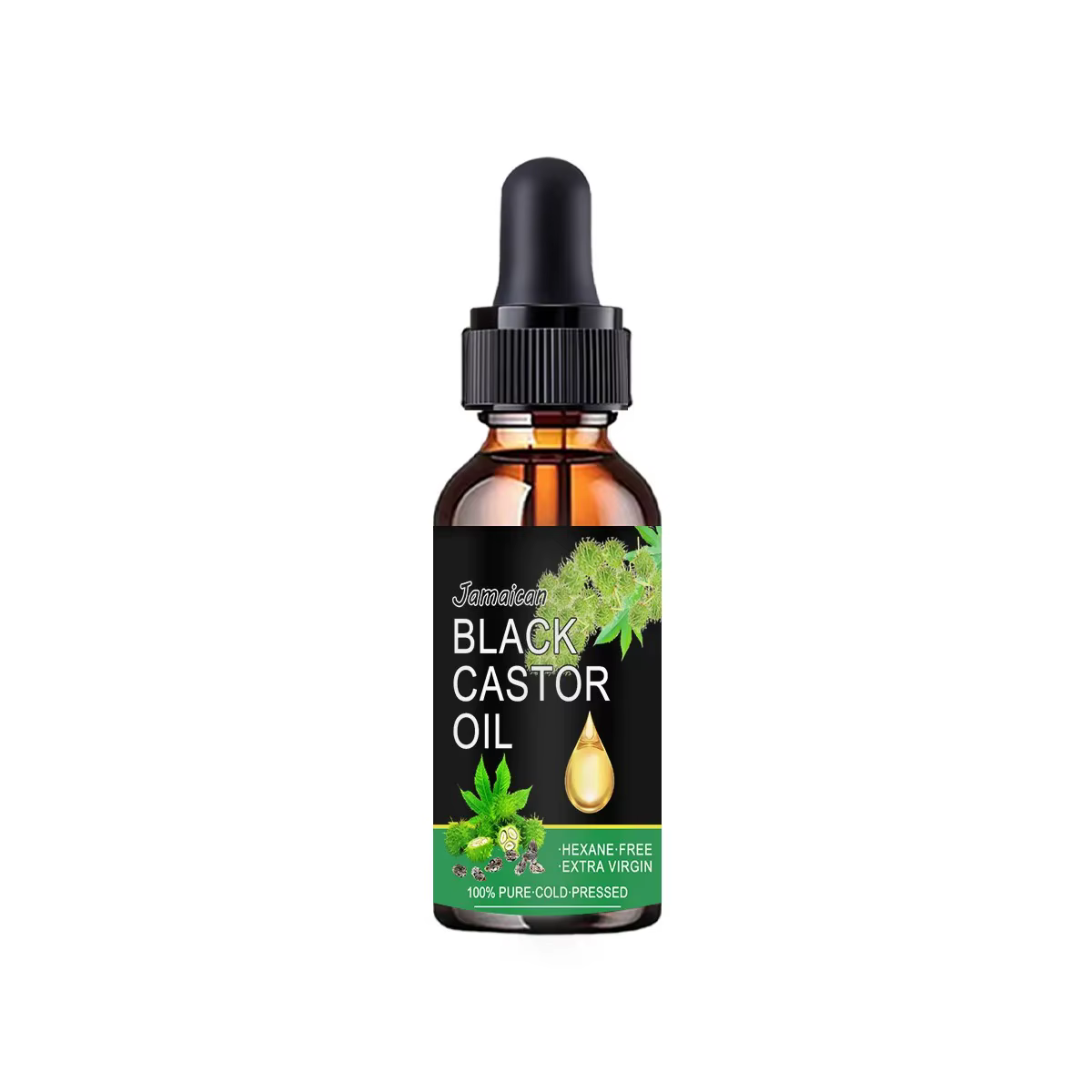 Huile de ricin noire, huile de ricin biologique saine, améliore la ténacité de la ligne des cheveux,