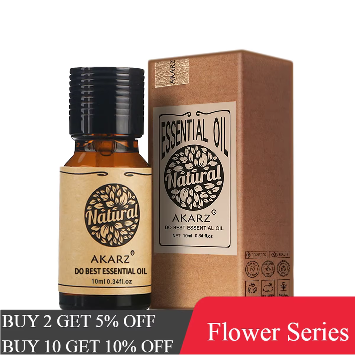 AKARZ – huiles essentielles aromathérapie pour le corps, série de fleurs professionnelles, meilleure
