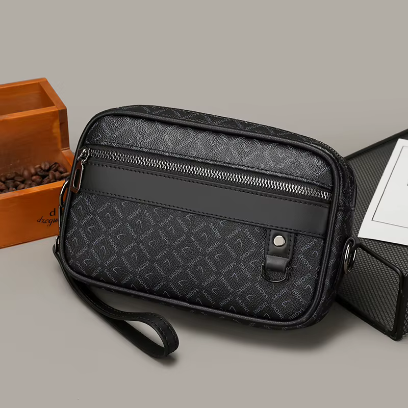 Sac pour hommes d'affaires de haute qualité en cuir PU souple Sac à main pour homme Sac à bandoulièr