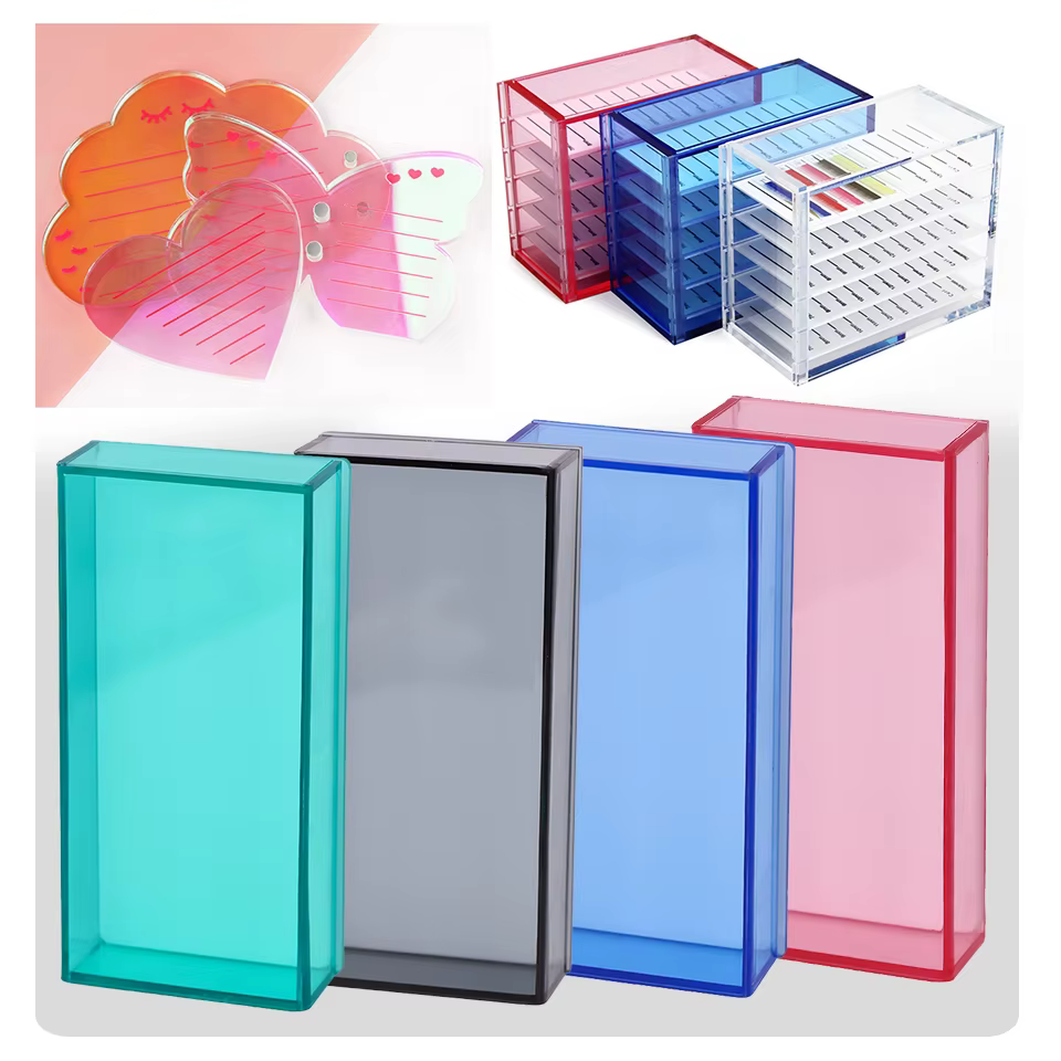 Boîte de rangement pour faux cils, organisateur de palette, tampon d'affichage de colle, support de