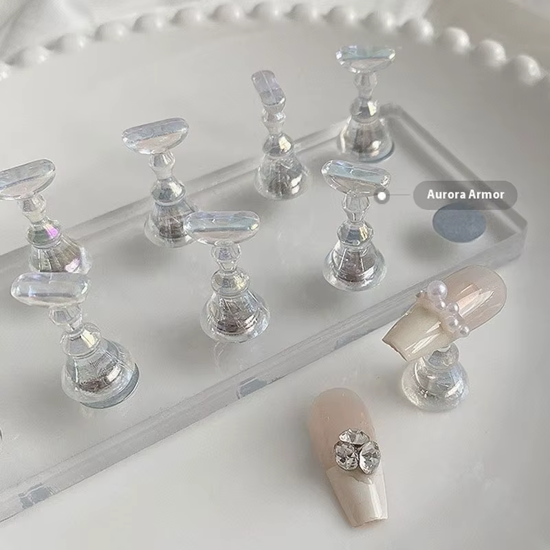 Support magnétique Transparent pour faux ongles Aurora, 10/5 pièces, présentoir à pression pour pein