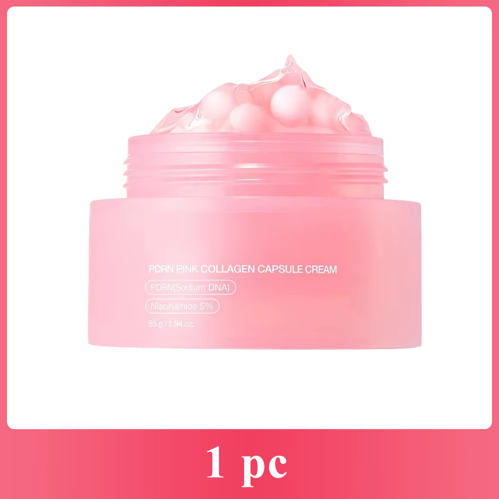 Crème en capsules de collagène rose infusée de nicotinamide, un produit hydratant pour le visage, ut