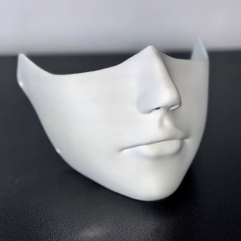 Masque blanc demi-visage, accessoires de costume de cosplay Hanfu Peking Opera, masque peint à la ma