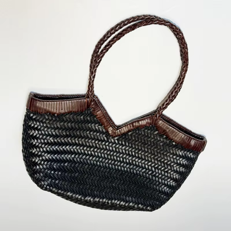 Sacs fourre-tout en cuir véritable tissés à la main pour femmes sacs à main et sacs à main de luxe d