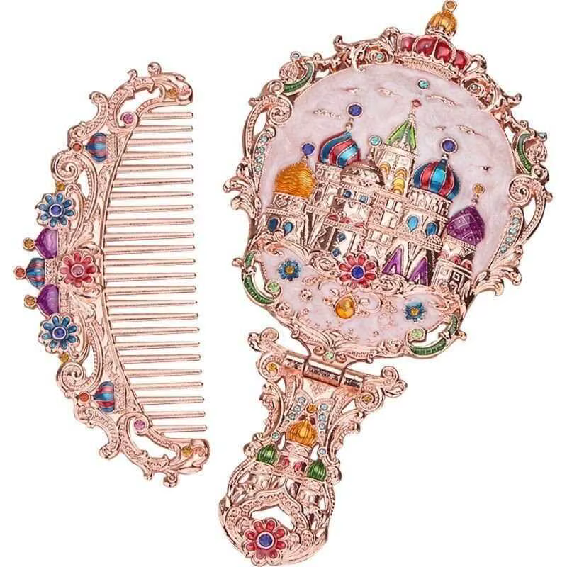 Miroir De maquillage à main Vintage esthétique petit miroir De Style européen Portable Espejo De Man