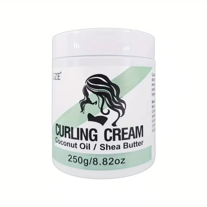 GZE Crème définissante pour boucles de noix de coco, boucles rebondissantes définies et boucles sans