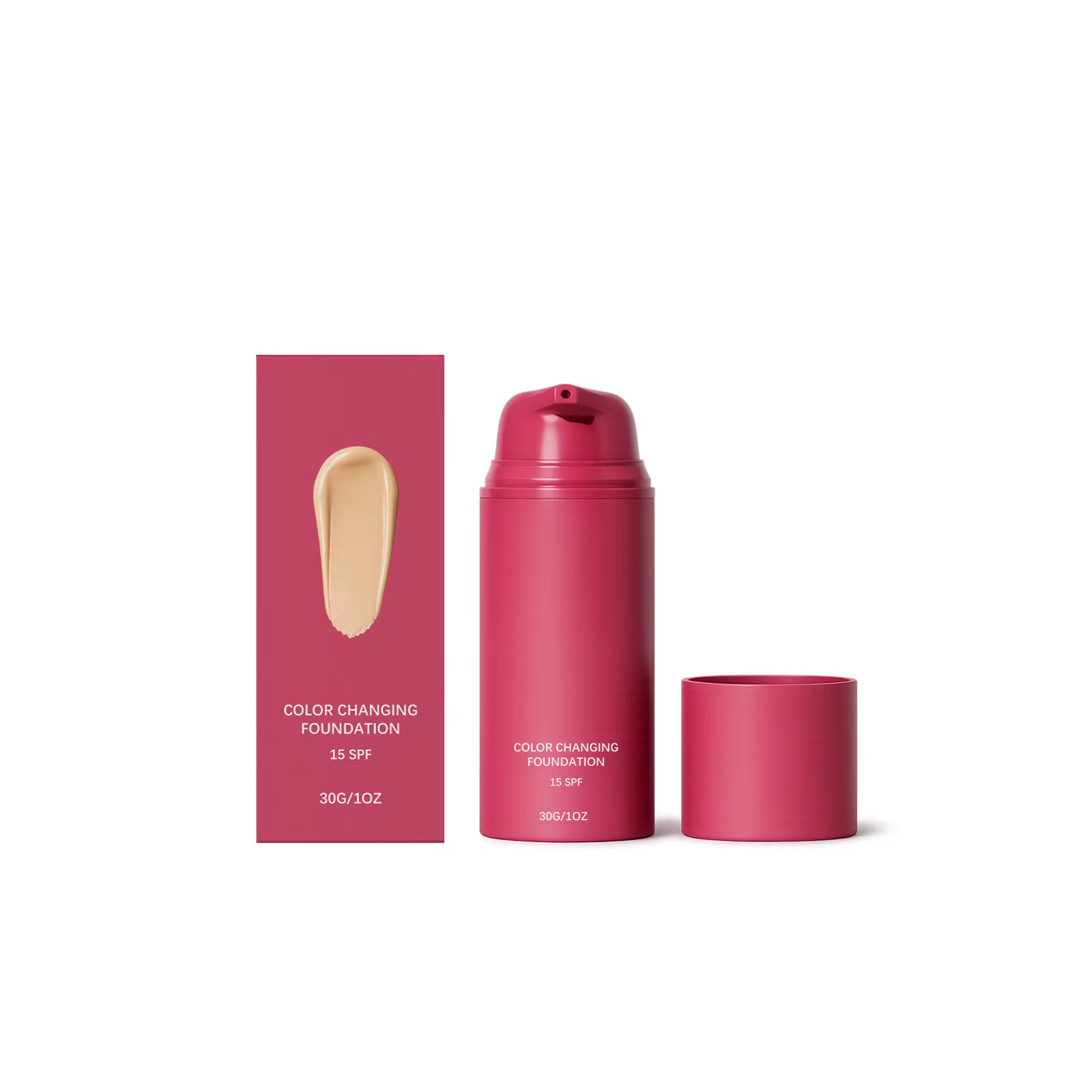 Fond de teint hydratant 30G qui change de couleur, améliore la douceur et la texture de la peau, non