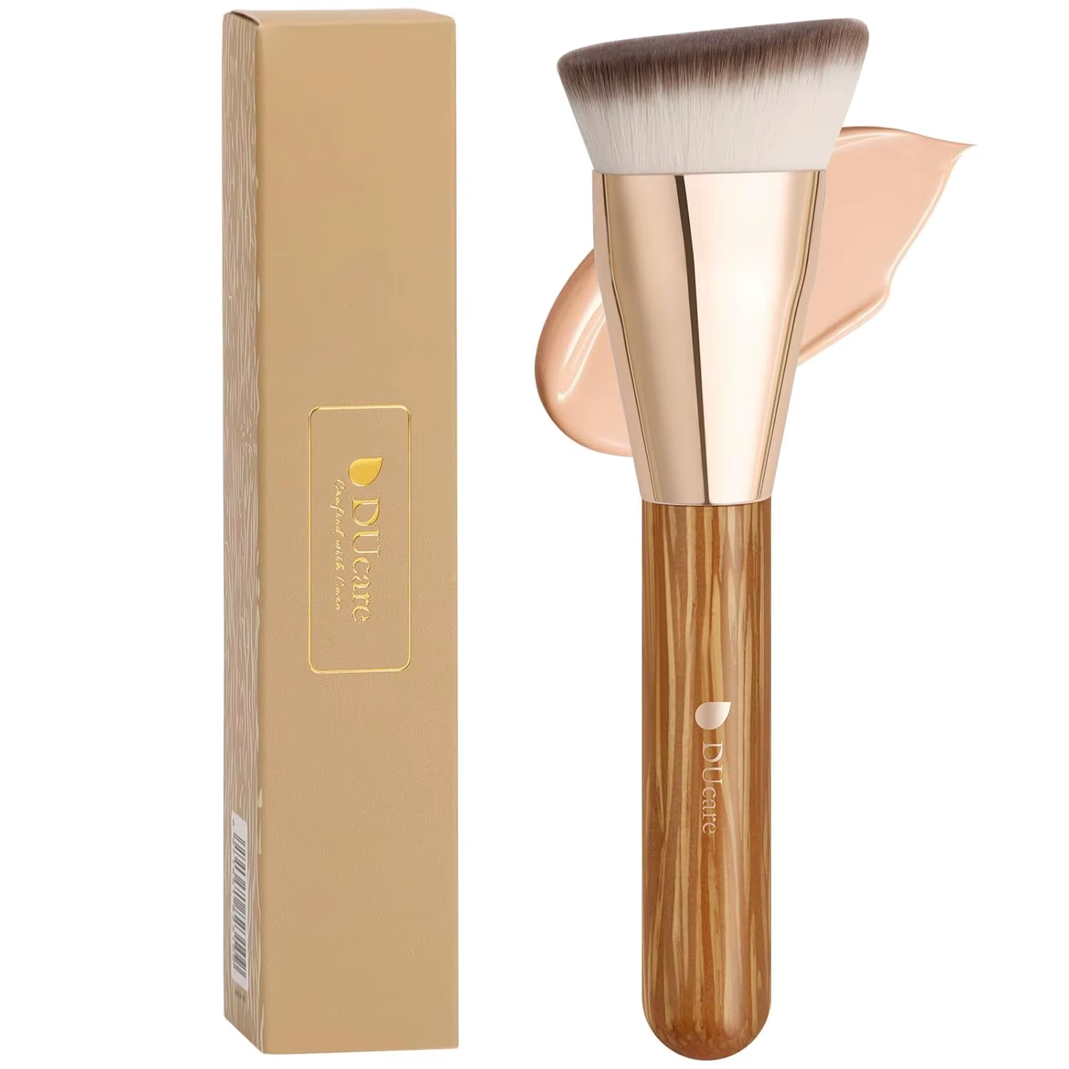 DUcare pinceau de fond de teint coudé professionnel crème liquide poudre brosse profilée mélange et