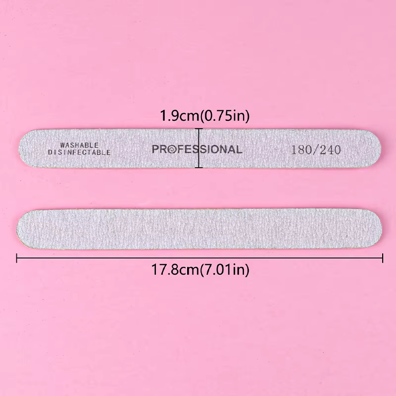 Limes à ongles en bois pour manucure, tampon en bois gris épais et droit, grain 100/180, pédicure pr