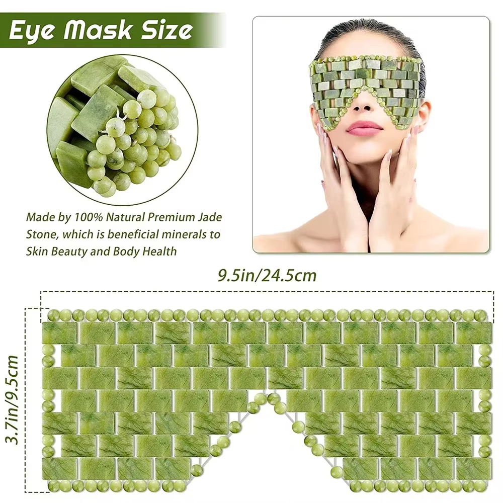 Masque pour les yeux en Jade rafraîchissant masseur masque pour les yeux en Jade naturel yeux pour l