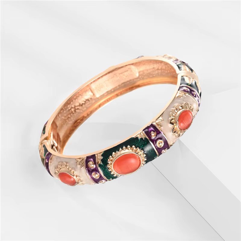 Bracelet en émail pour femmes, bracelet hawaïen indien cloisonné, bijoux africains, Bracelets à main