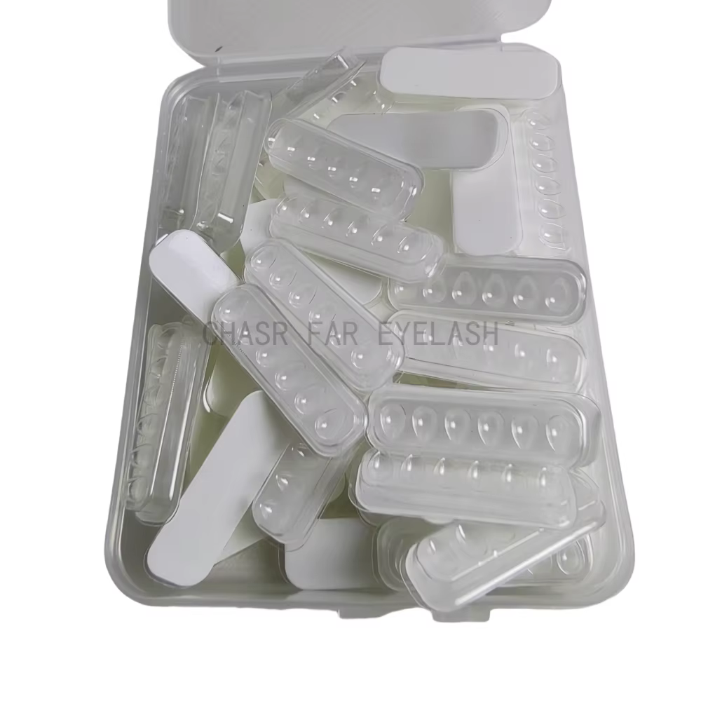 Plateau de colle pour extensions de cils auto-adhésives, 50 pièces = 1 boîte, fabricant d'éventail d