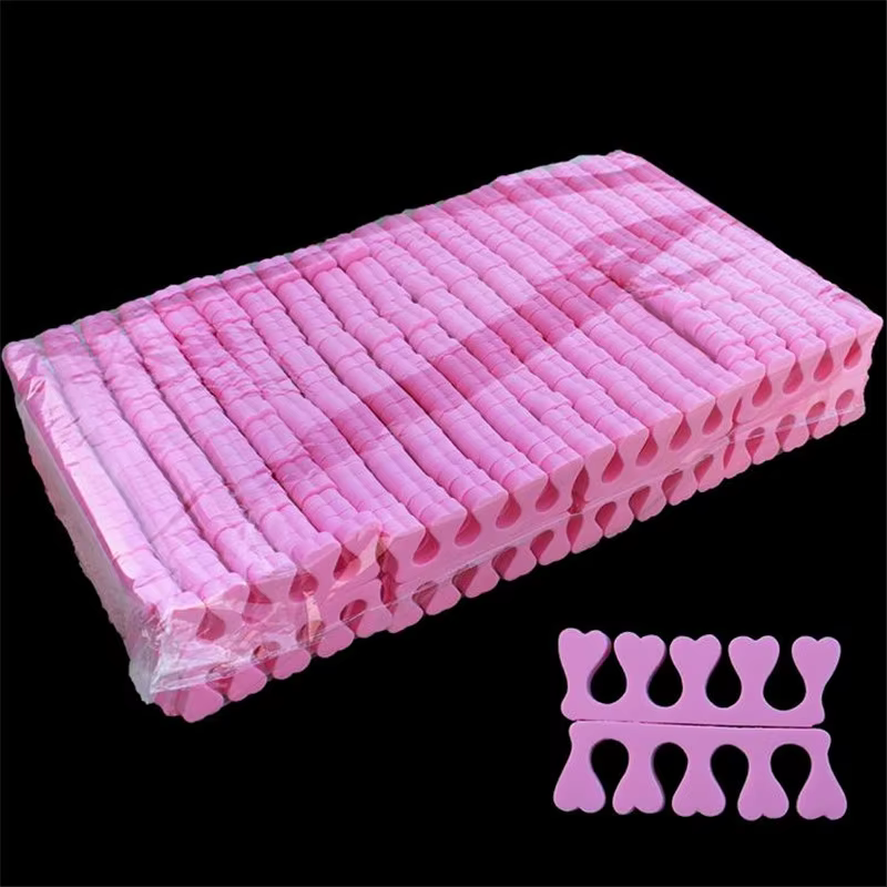 Séparateurs de doigts et d'orteils en éponge rose, 50/100/500 pièces, vernis à ongles, soins des pie